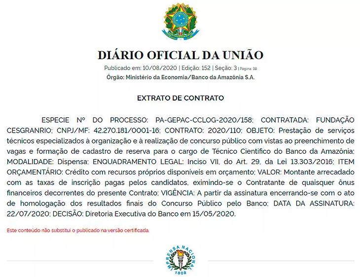 Concurso Banco da Amazônia (BASA) 2020: Edital sairá pela Cesgranrio
