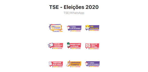 TSE e WhatsApp lançam pacote de figurinhas para as eleições municipais