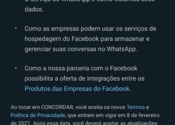 WhatsApp avisa que irá compartilhar dados dos usuários com o Facebook