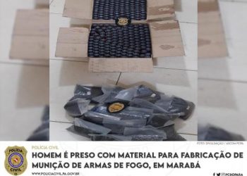 Homem é preso com material para fabricação de munição de armas de fogo, em Marabá Homem é preso com material para fabricação de munição de armas de fogo, em Marabá