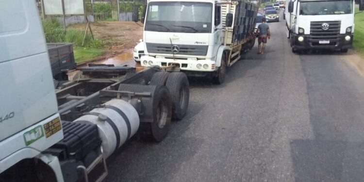 Caminhão perde rodas e complica trânsito na BR-316