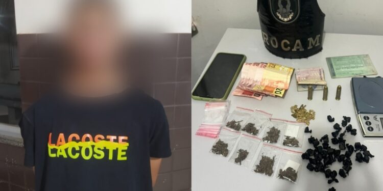 Jovem é preso suspeito de tráfico de drogas no residencial Wirland Freire em Itaituba, no PA