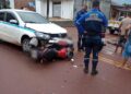 Motocicleta e táxi colidem em cruzamento do Bairro Bela Vista, em Itaituba