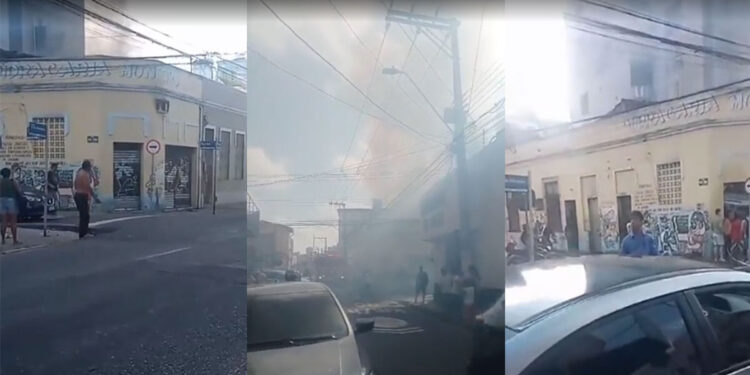 Vídeo: incêndio atinge vidraçaria no bairro da Cidade Velha, em Belém