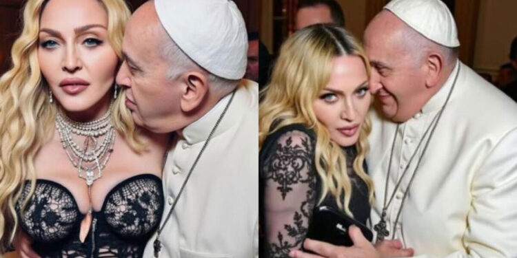 Madonna posta fotos sensuais ao lado do Papa