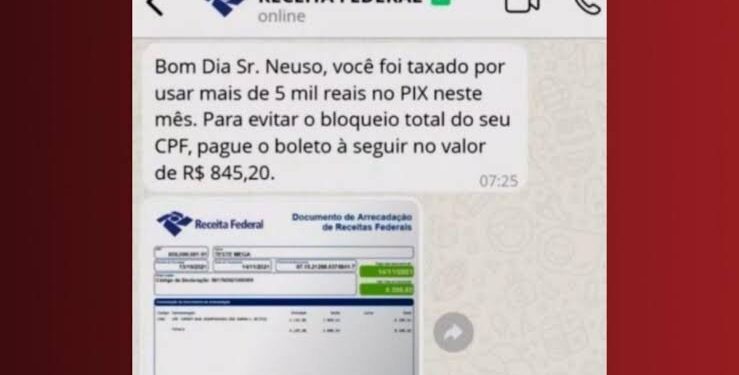 Receita Federal alerta cidadãos sobre “Golpe da Cobrança de Taxa sobre PIX”