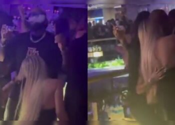 Andressa Urach é flagrada aos beijos com Nego Di e esposa